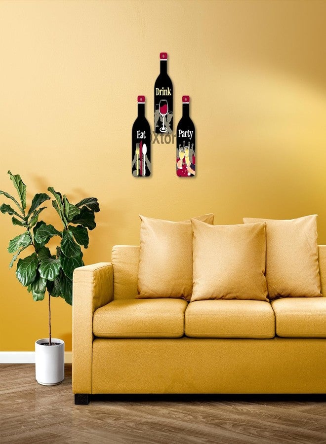 اكستور مجموعة من 3 قطع من ديكورات جدارية خشبية من خشب MDF من Xtore، مثالية لغرفة المعيشة، غرفة النوم، المكتب، المطبخ، أو حتى كقطعة ديكور مميزة لحفلات الطعام والشراب. - Image 4